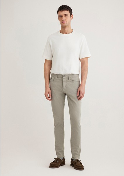 Jake Mavi Black Sisli Gri Gabardin Pantolon 0042286582