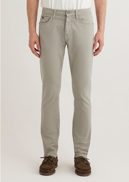 Jake Mavi Black Sisli Gri Gabardin Pantolon 0042286582