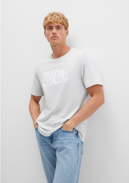 Istanbul Baskılı Gri Tişört 0611789-80618