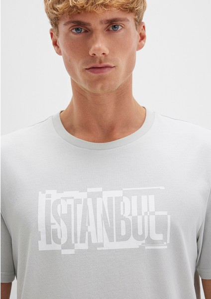 Istanbul Baskılı Gri Tişört 0611789-80618