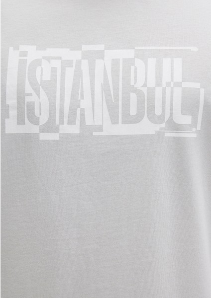 Istanbul Baskılı Gri Tişört 0611789-80618