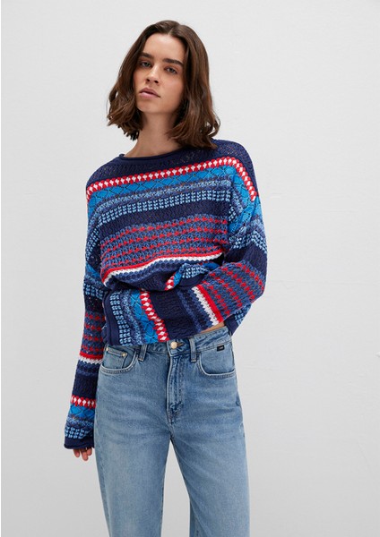 Jakarlı Lacivert Kazak 1710329-70491