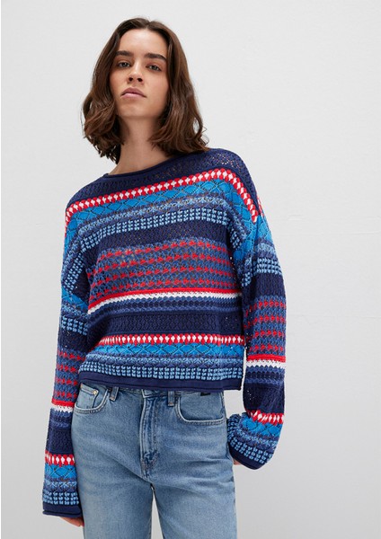 Jakarlı Lacivert Kazak 1710329-70491