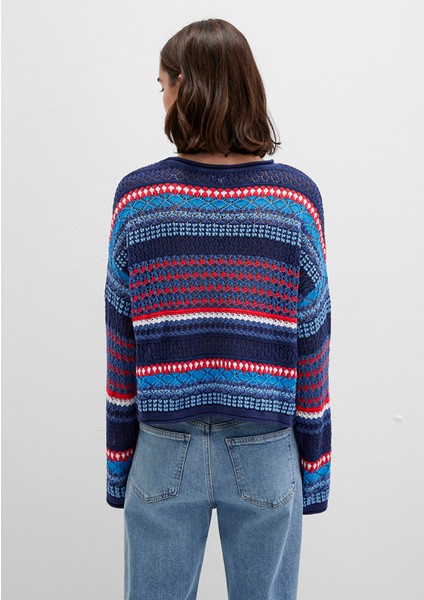 Jakarlı Lacivert Kazak 1710329-70491