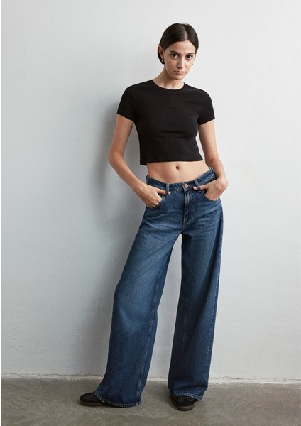 Siena Iconic Puslu Koyu Mavi Jean Pantolon 1010763-87748