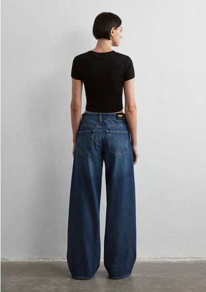 Siena Iconic Puslu Koyu Mavi Jean Pantolon 1010763-87748