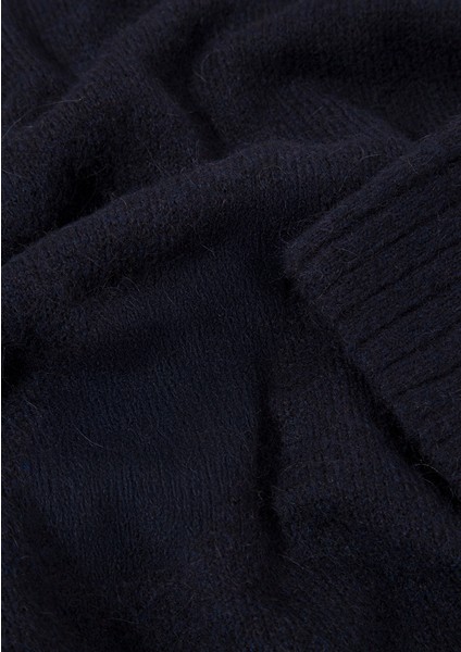 Alpaka Karışımlı Bisiklet Yaka Lacivert Kazak 1710517-83699