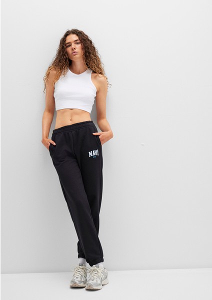 Mavi Logo Baskılı Siyah Eşofman Altı 1010757-900