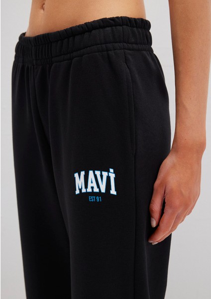 Mavi Logo Baskılı Siyah Eşofman Altı 1010757-900