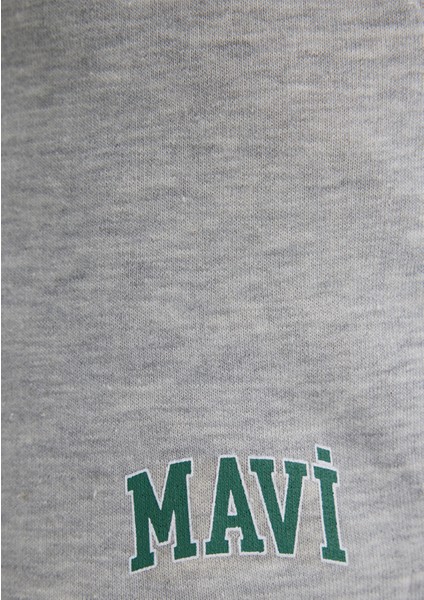 Mavi Logo Baskılı Gri Şort 1410155-82816