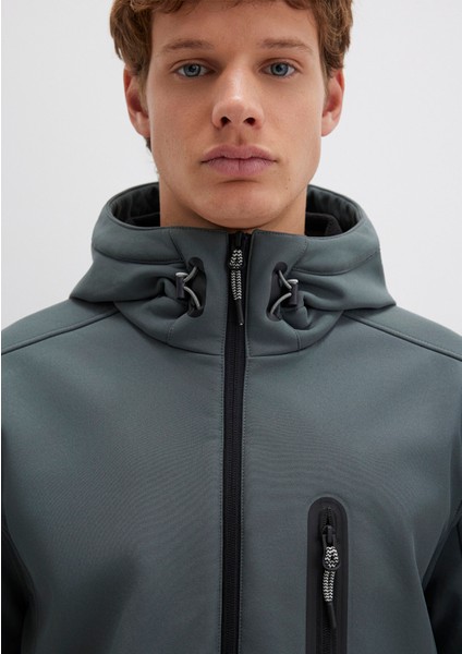 Su İtici Kapüşonlu Yeşil Scuba Ceket 0110264-71598