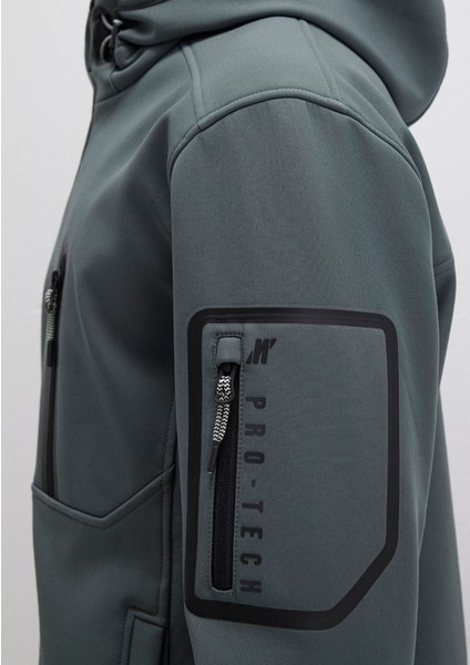 Su İtici Kapüşonlu Yeşil Scuba Ceket 0110264-71598