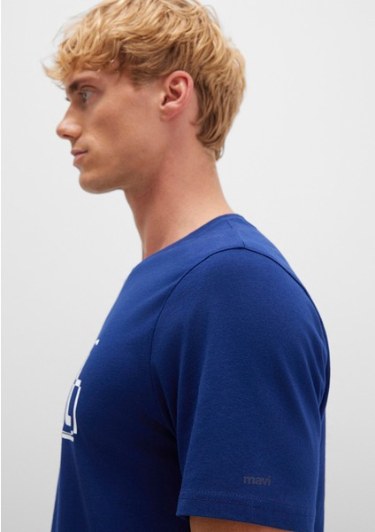 İstanbul Baskılı Mavi Tişört 0611789-70758
