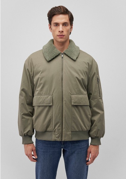 Dik Yaka Yeşil Bomber Ceket 0110465-85485