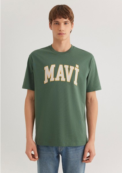 Mavi Logo Baskılı Yeşil Tişört 0611711-81570