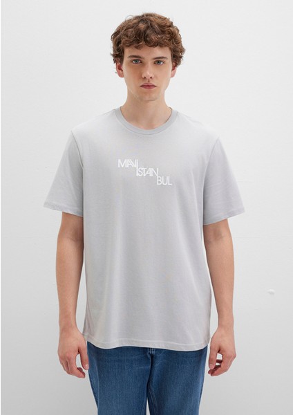 Mavi İstanbul Baskılı Gri Tişört 0612274-70075