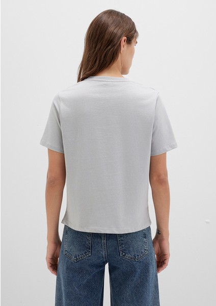 Gri Basic Tişört 1600965-70075