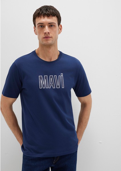 Mavi Logo Baskılı Lacivert Tişört 066842-70758
