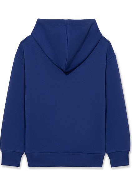 Miav Baskılı Kapüşonlu Lacivert Çocuk Sweatshirt 6S10028-70722