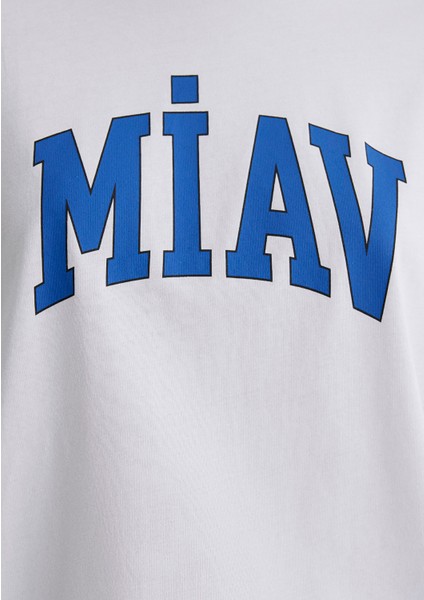 Miav Baskılı Beyaz Tişört 1612457-620