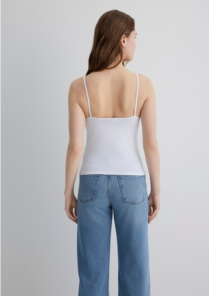 İnce Askılı Beyaz Basic Atlet 1612378-620