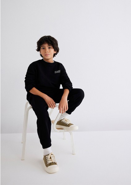 Mavi Logo Baskılı Siyah Sweatshirt 6S10034-900