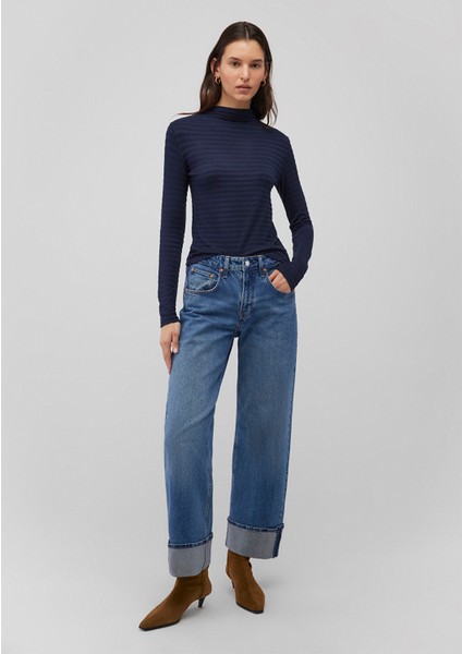 Dokulu Lacivert Tişört 1612026-82183