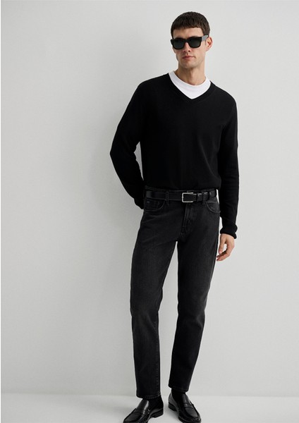 Kaşmir Karışımlı Siyah Kazak 0710188-900