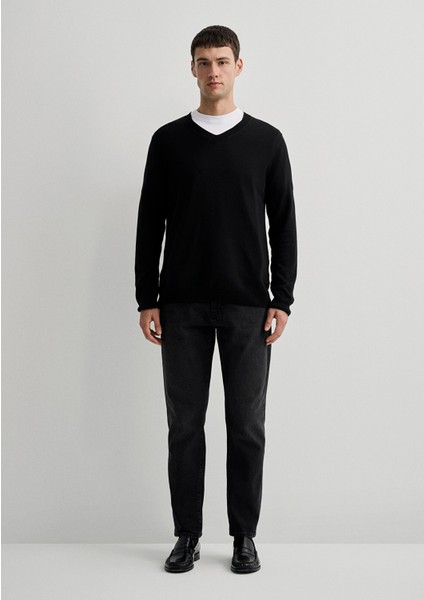 Kaşmir Karışımlı Siyah Kazak 0710188-900