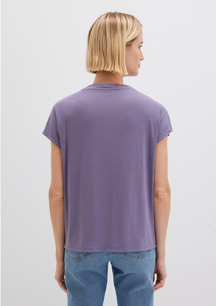 V Yaka Mor Basic Viskoz Tişört 167714-70608