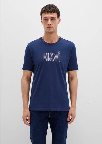 Mavi Logo Baskılı Lacivert Tişört 066842-70758