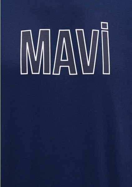 Mavi Logo Baskılı Lacivert Tişört 066842-70758