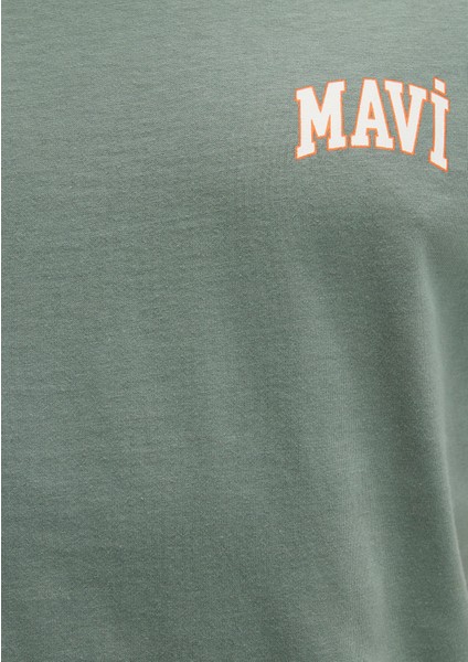Mavi Logo Baskılı Yeşil Tişört 0611714-71483