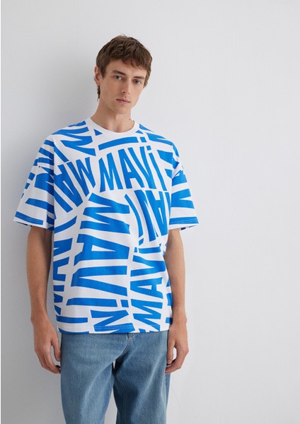 Mavi Logo Baskılı Mavi Tişört 0610629-81347