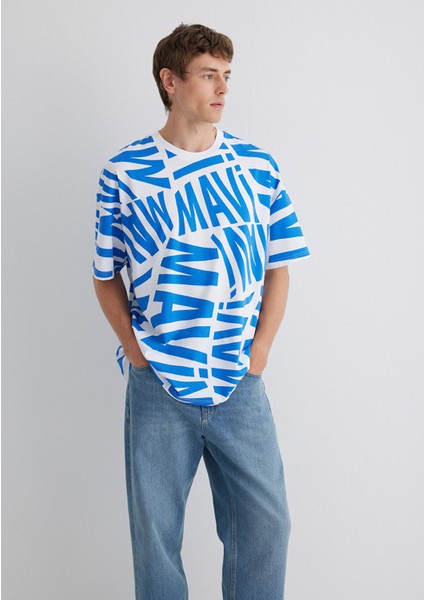 Mavi Logo Baskılı Mavi Tişört 0610629-81347
