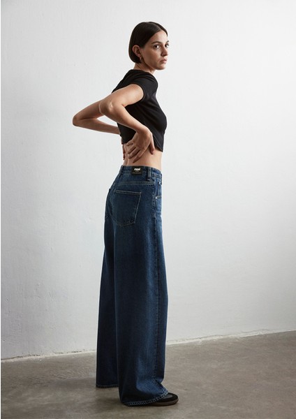 Siena Iconic Puslu Koyu Mavi Jean Pantolon 1010763-87748