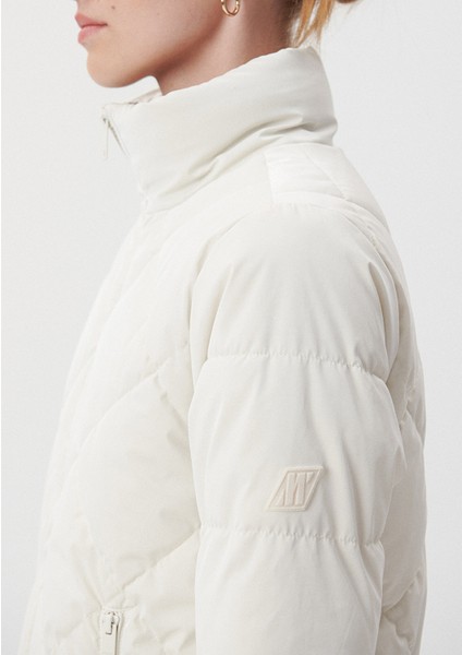 Su İtici Premium Kapitone Beyaz Şişme Mont 1110230-70057