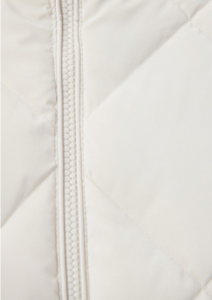 Su İtici Premium Kapitone Beyaz Şişme Mont 1110230-70057