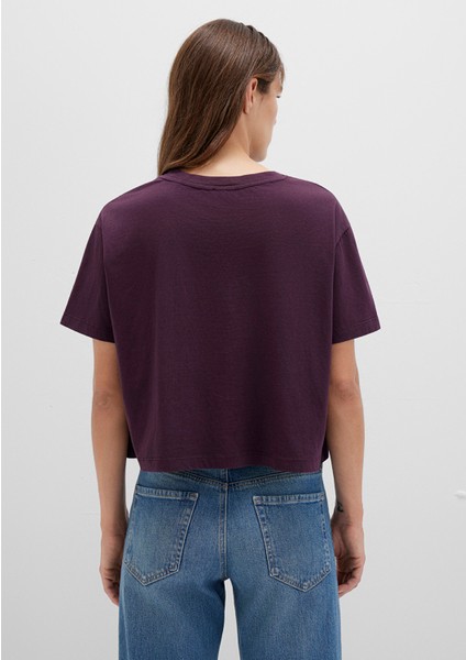 Bisiklet Yaka Mor Basic Tişört 1611651-70635
