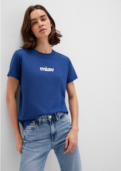 Miav Baskılı Lacivert Tişört 1610622-70722