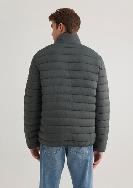 Dik Yaka Yeşil Şişme Mont 0110016-71598