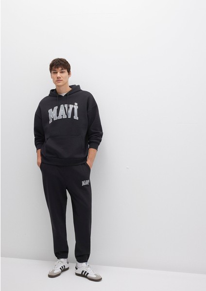 Mavi Logo Baskılı Siyah Eşofman Altı 0010207-900