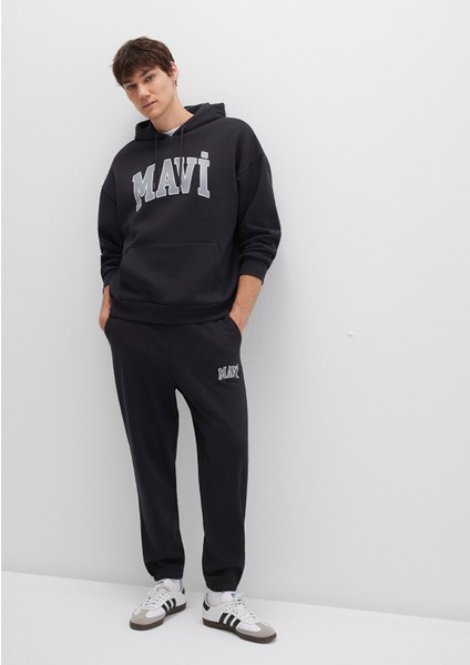 Mavi Logo Baskılı Siyah Eşofman Altı 0010207-900