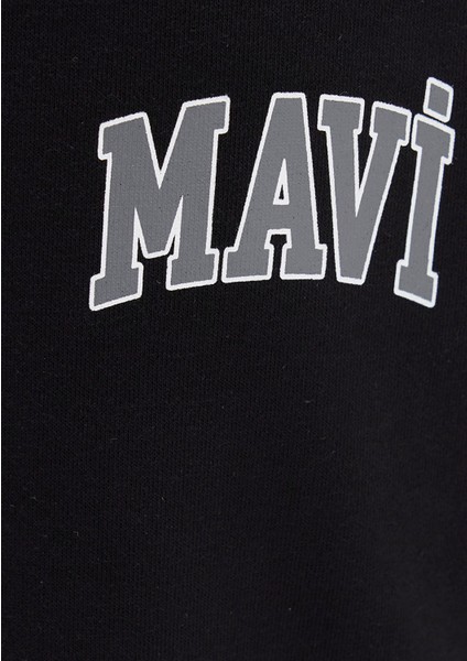 Mavi Logo Baskılı Siyah Eşofman Altı 0010207-900