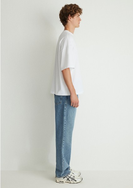 Bisiklet Yaka Basic Beyaz Tişört 0611931-620