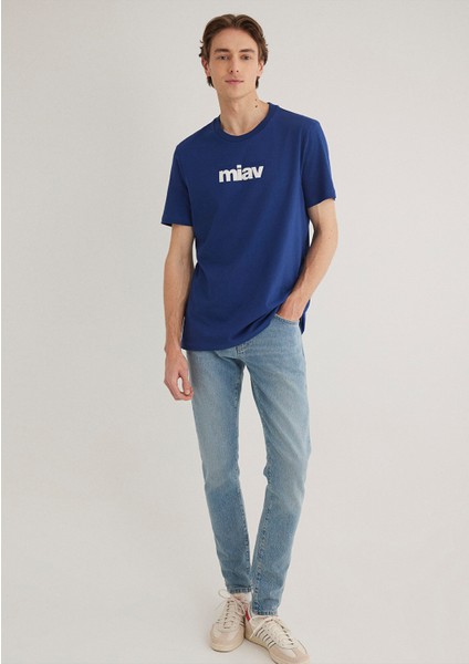 Miav Baskılı Lacivert Tişört 067153-70722