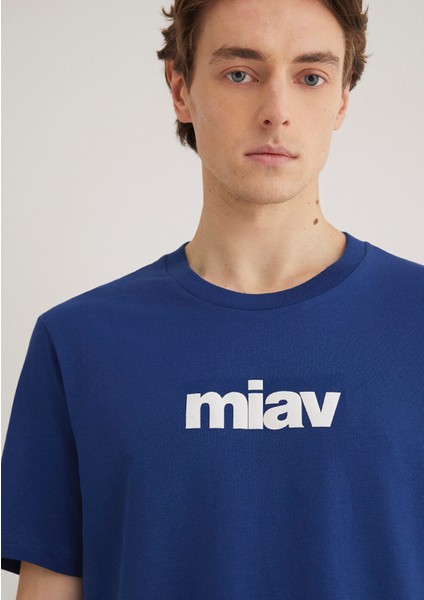 Miav Baskılı Lacivert Tişört 067153-70722
