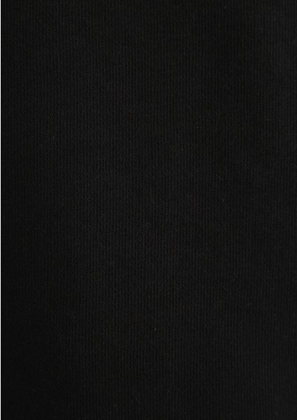 Mühür Logo Baskılı Kapüşonlu Siyah Sweatshirt 0611721-900