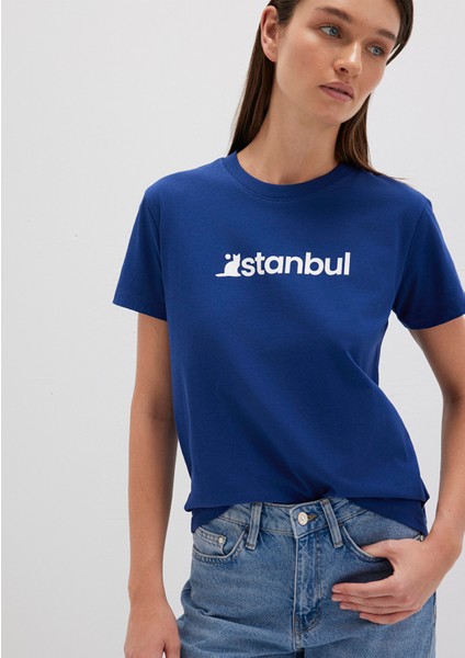 İstanbul Baskılı Mavi Tişört 1612111-70722