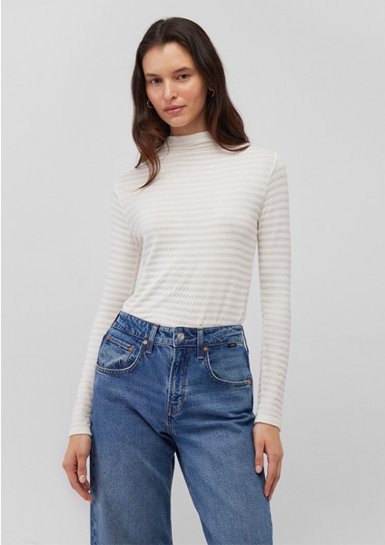 Dokulu Beyaz Tişört 1612026-70057